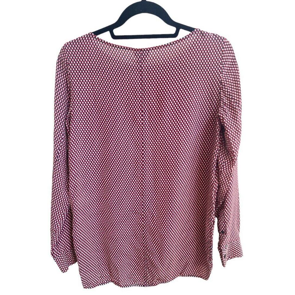 Theory Women's Toska Silk Blouse Long Slv Geometric Shirt Sz S Relaxed Fit - Picture 3 of 8
